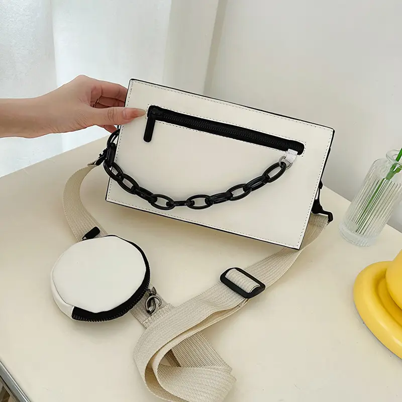 Black Crossbody Bag for Men Women Street Fashion