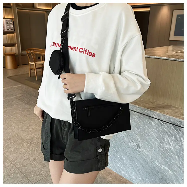 Black Crossbody Bag for Men Women Street Fashion — feature 17