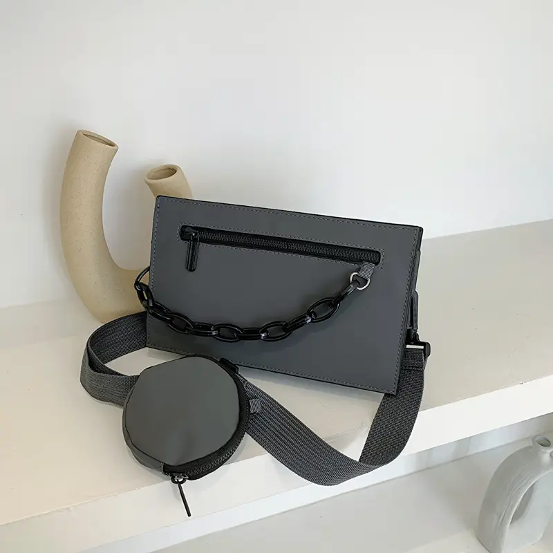 Black Crossbody Bag for Men Women Street Fashion
