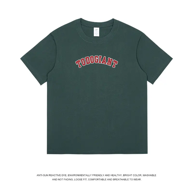 Men Cotton Letter Print T-Shirt White 230g - Image 11