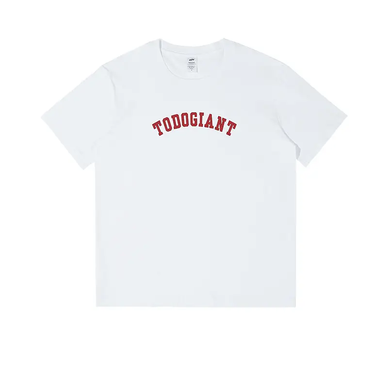 Men Cotton Letter Print T-Shirt White 230g - Image 14