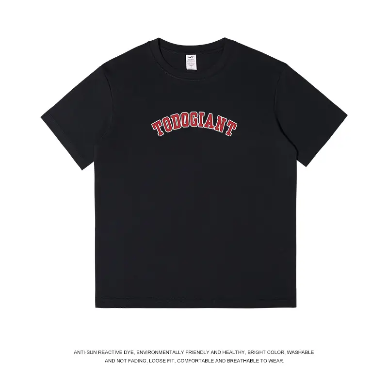 Men Cotton Letter Print T-Shirt White 230g - Image 2