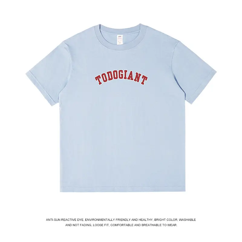 Men Cotton Letter Print T-Shirt White 230g - Image 4