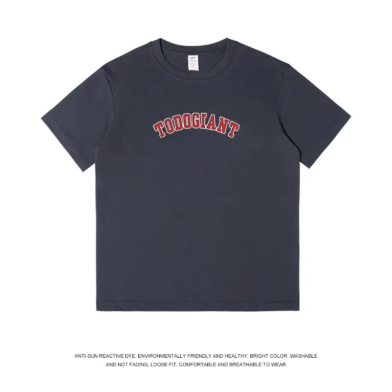 Men Cotton Letter Print T-Shirt White 230g - Image 6