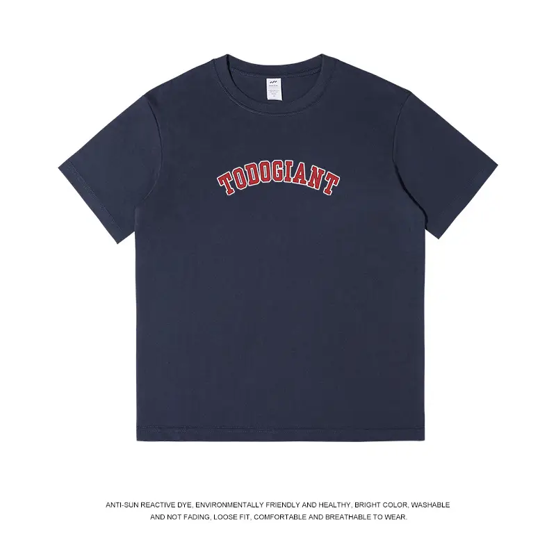 Men Cotton Letter Print T-Shirt White 230g - Image 7