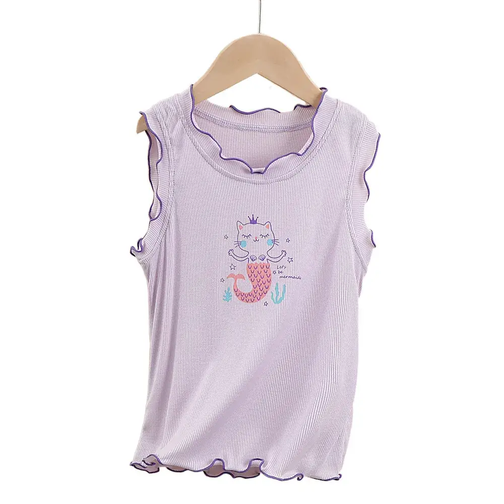 Girls' Camisole Sleeveless Top Purple Modal Baby Summer Wear - Image 3