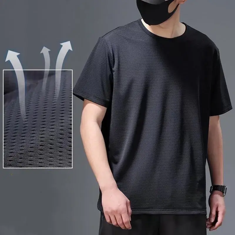 White Mesh Short Sleeve TShirt for Men Summer Casual Work Style - Image 5