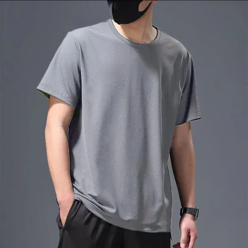 White Mesh Short Sleeve TShirt for Men Summer Casual Work Style - Image 8