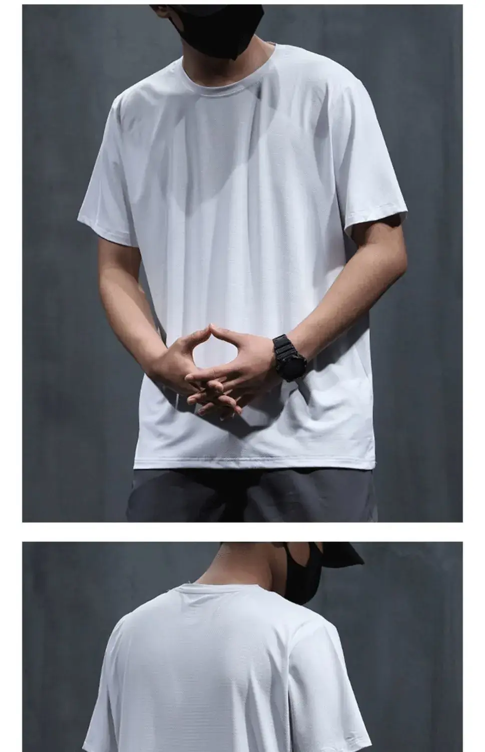 White Mesh Short Sleeve TShirt for Men Summer Casual Work Style — feature 7
