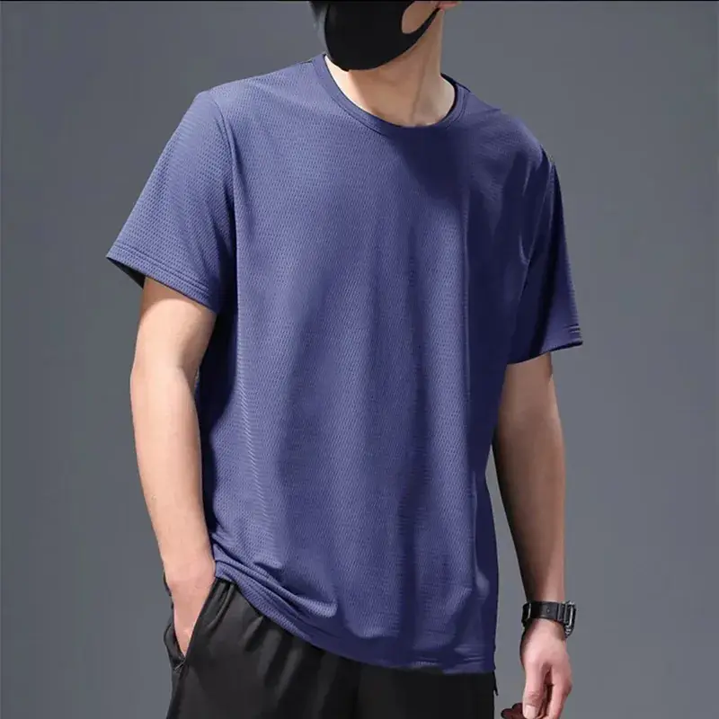 White Mesh Short Sleeve TShirt for Men Summer Casual Work Style - Image 4