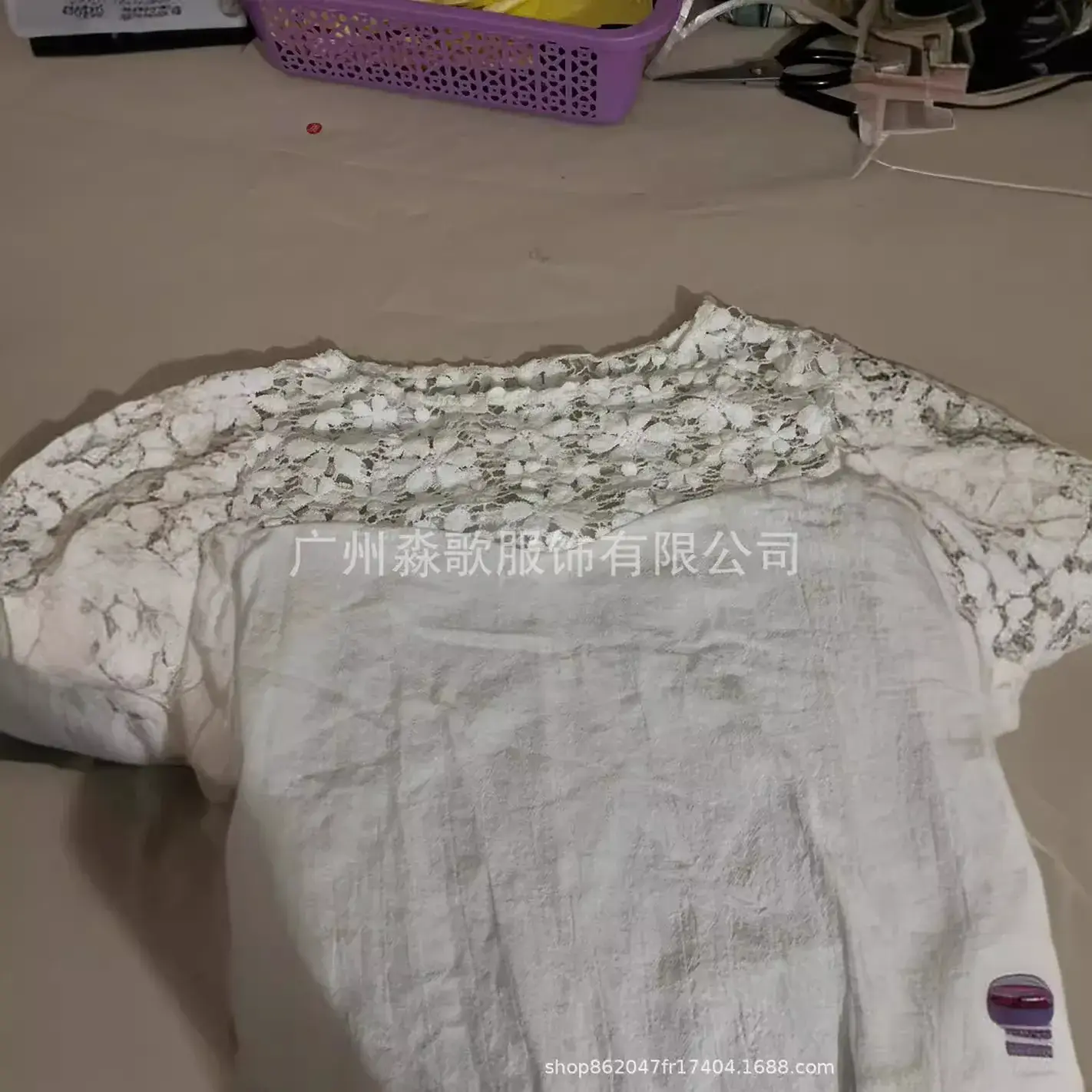 White Cotton Lace Dress Round Neck Half Sleeve 2024 - Image 9