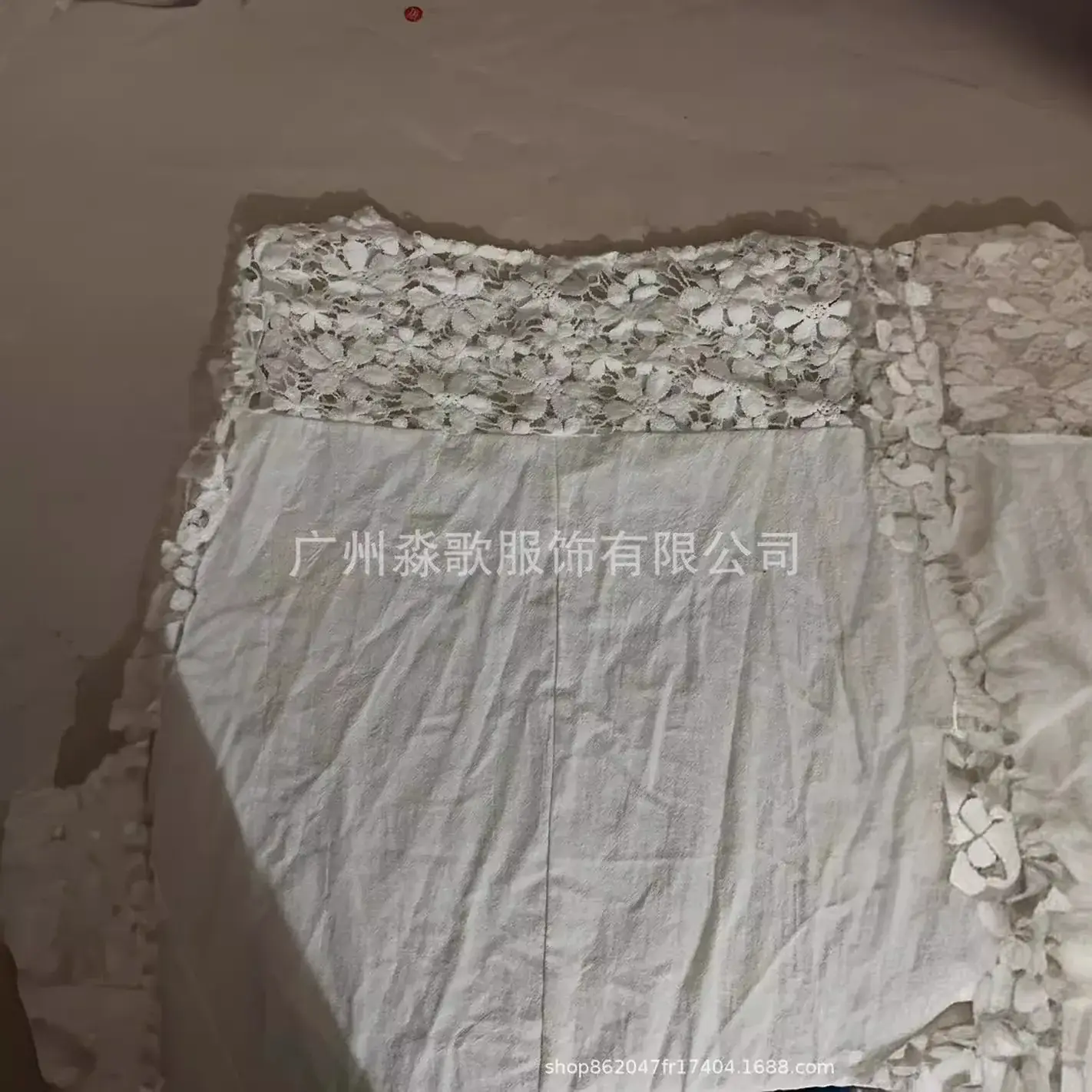 White Cotton Lace Dress Round Neck Half Sleeve 2024 - Image 10