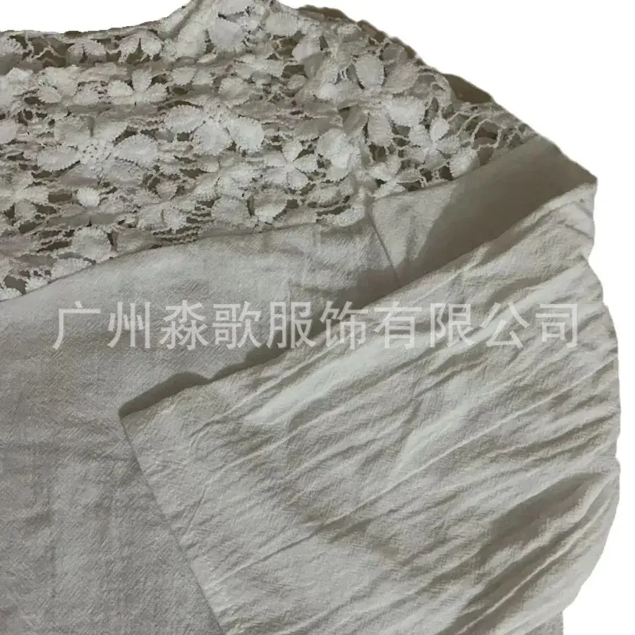 White Cotton Lace Dress Round Neck Half Sleeve 2024 - Image 11