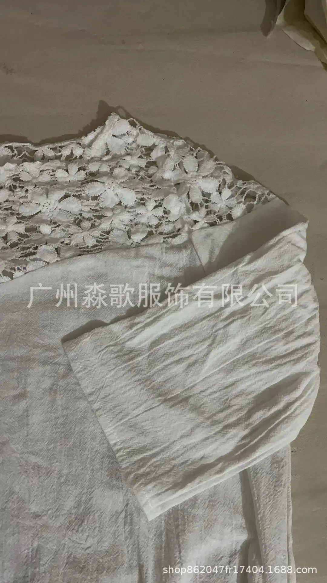 White Cotton Lace Dress Round Neck Half Sleeve 2024 — feature 7