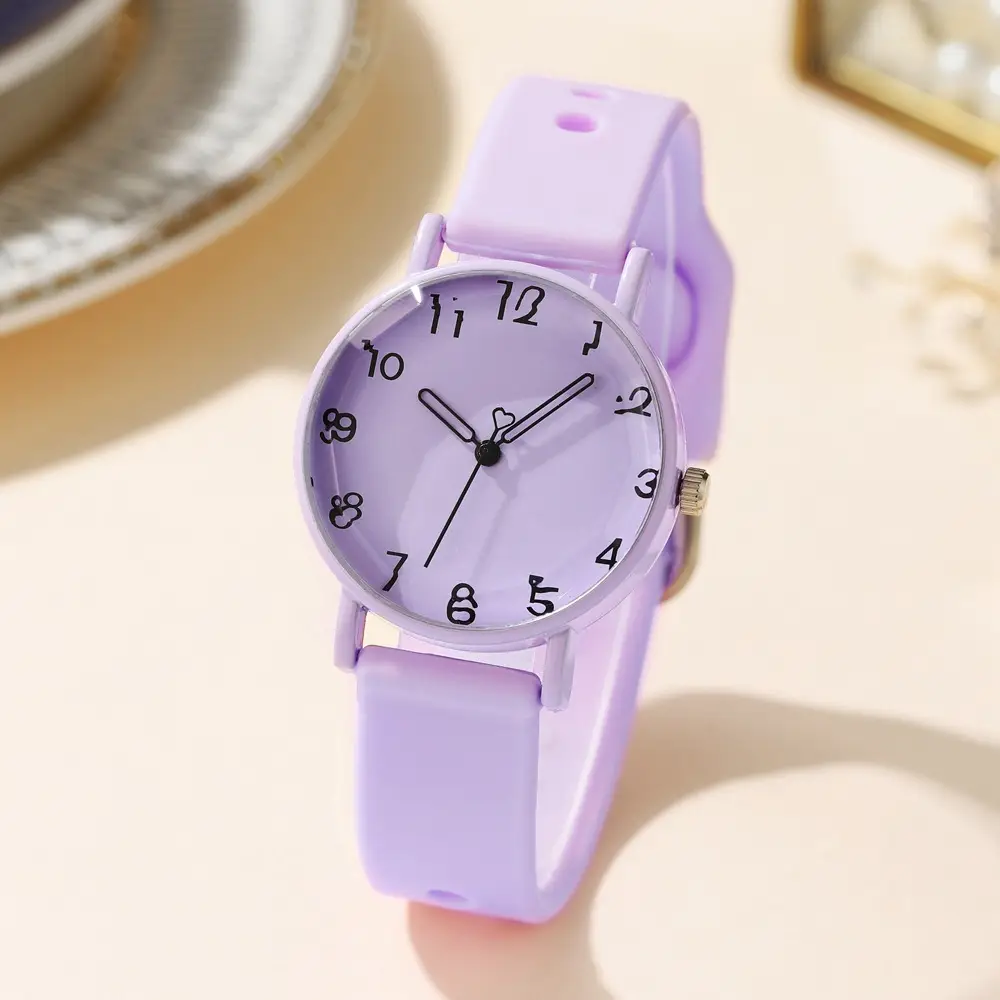 Women's Brown Silicone Analog Watch with Leather Strap - Image 9
