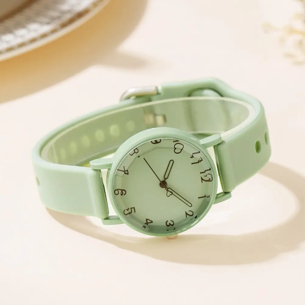 Women's Brown Silicone Analog Watch with Leather Strap - Image 11
