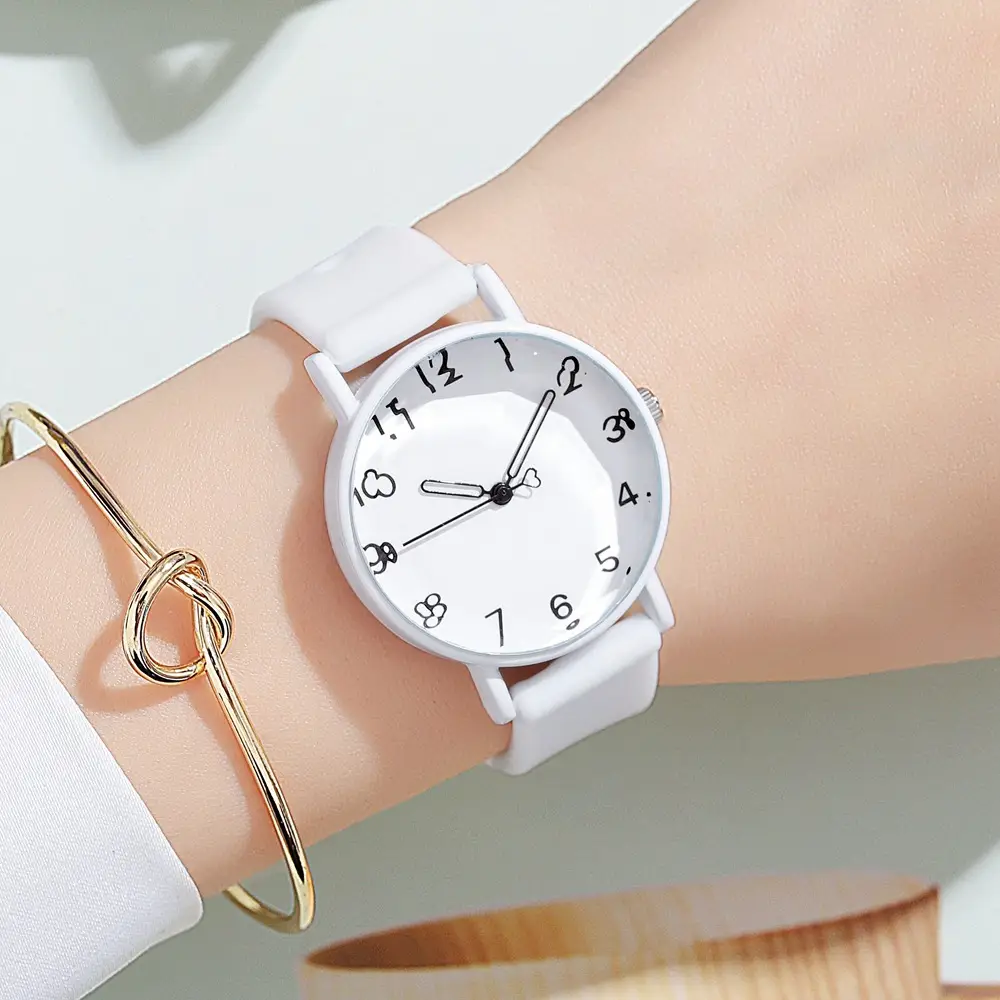Women's Brown Silicone Analog Watch with Leather Strap - Image 13