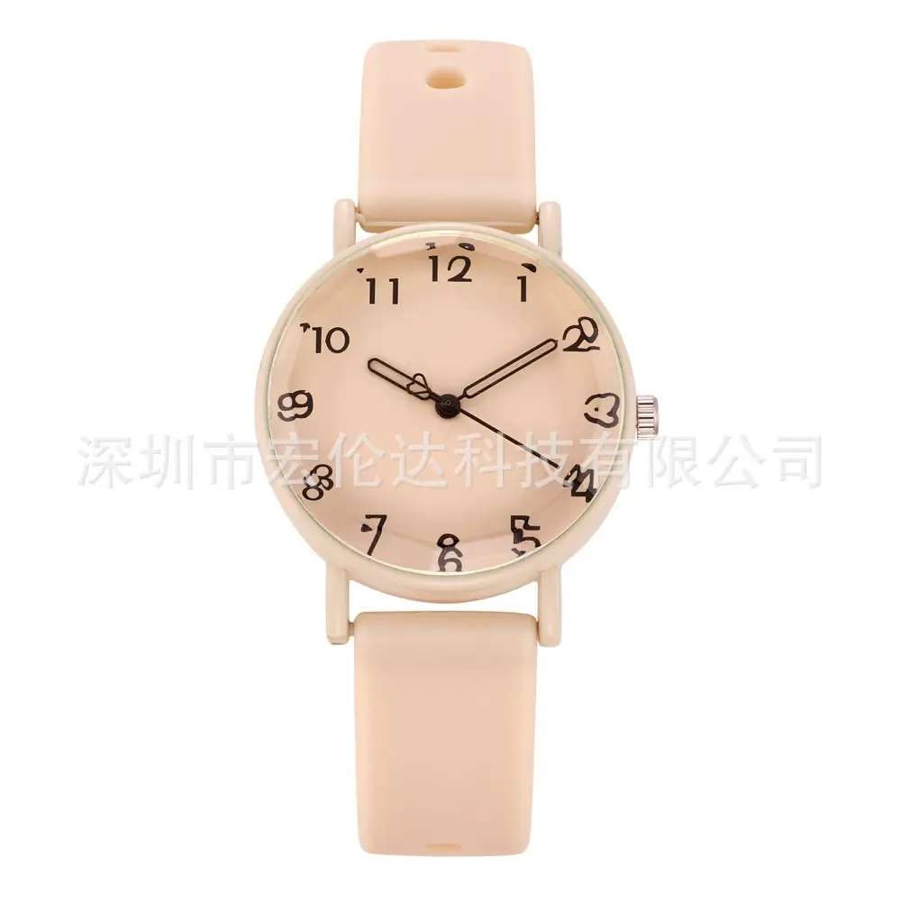 Women's Brown Silicone Analog Watch with Leather Strap - Image 2