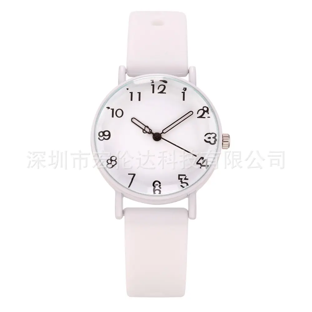 Women's Brown Silicone Analog Watch with Leather Strap - Image 3