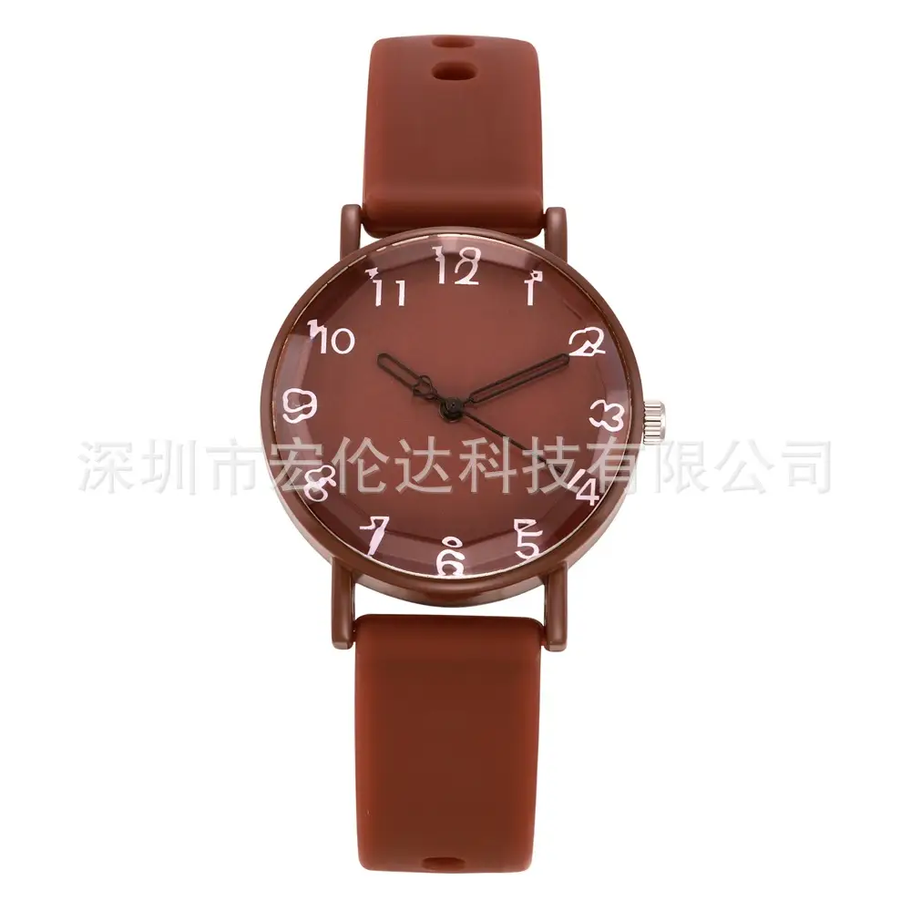 Women's Brown Silicone Analog Watch with Leather Strap - Image 5