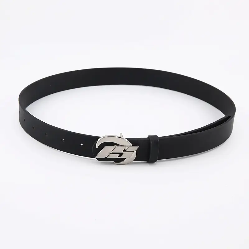 Women Decorative Belt Black Brown White with Smooth Buckle - Image 2