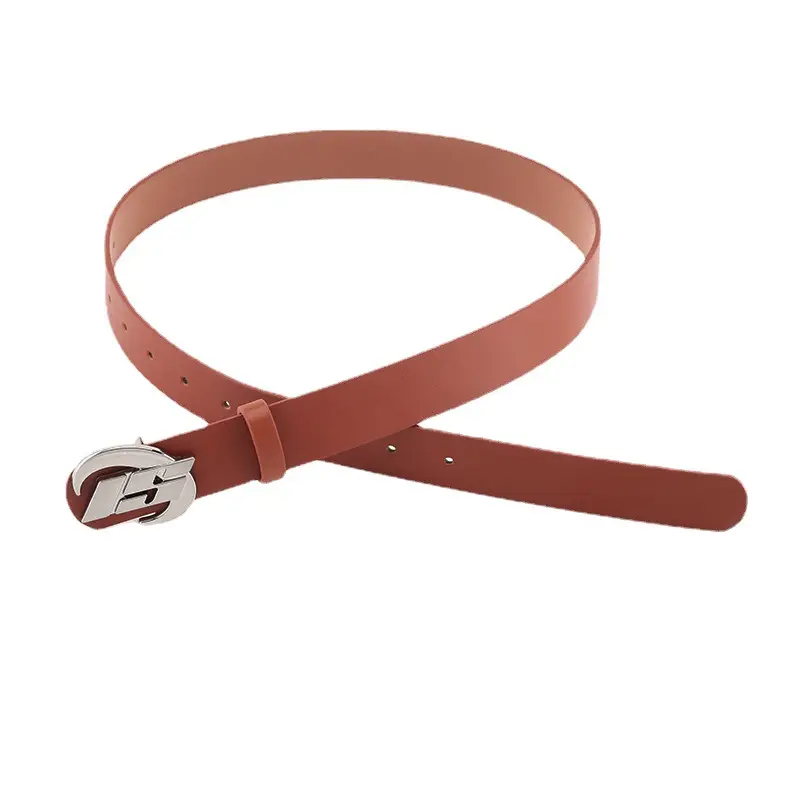 Women Decorative Belt Black Brown White with Smooth Buckle - Image 6