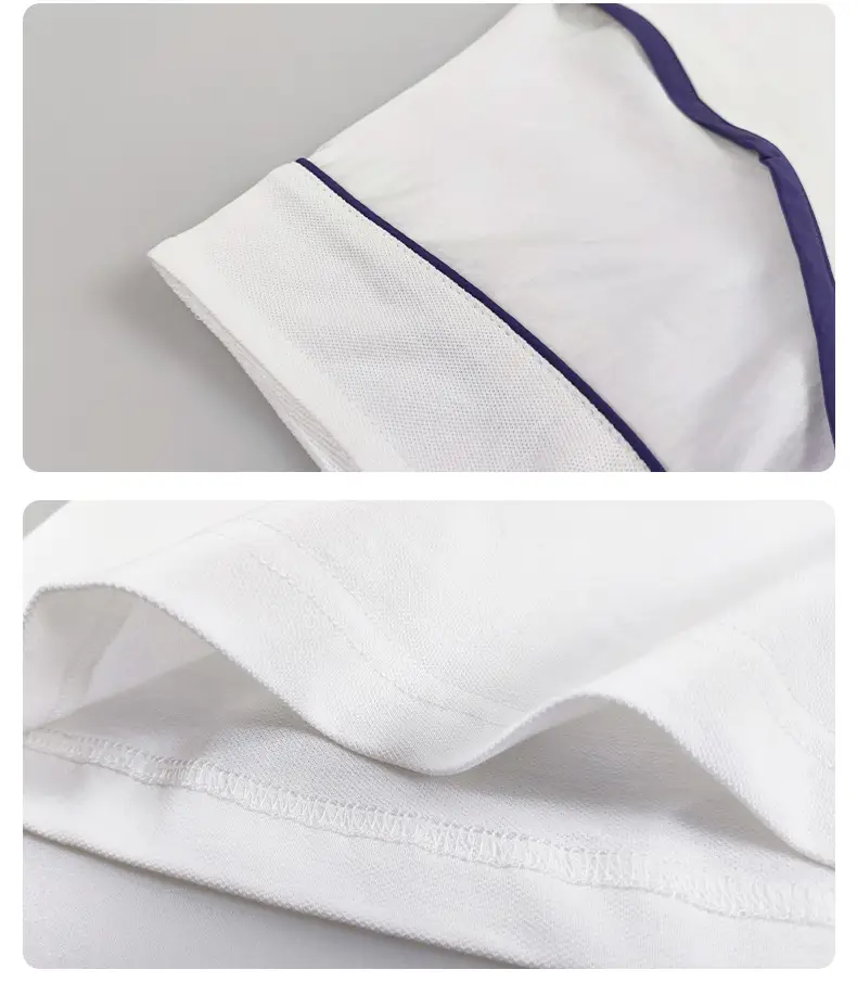 Girls White Polo Shirt Summer Wear with Green Trim — feature 7