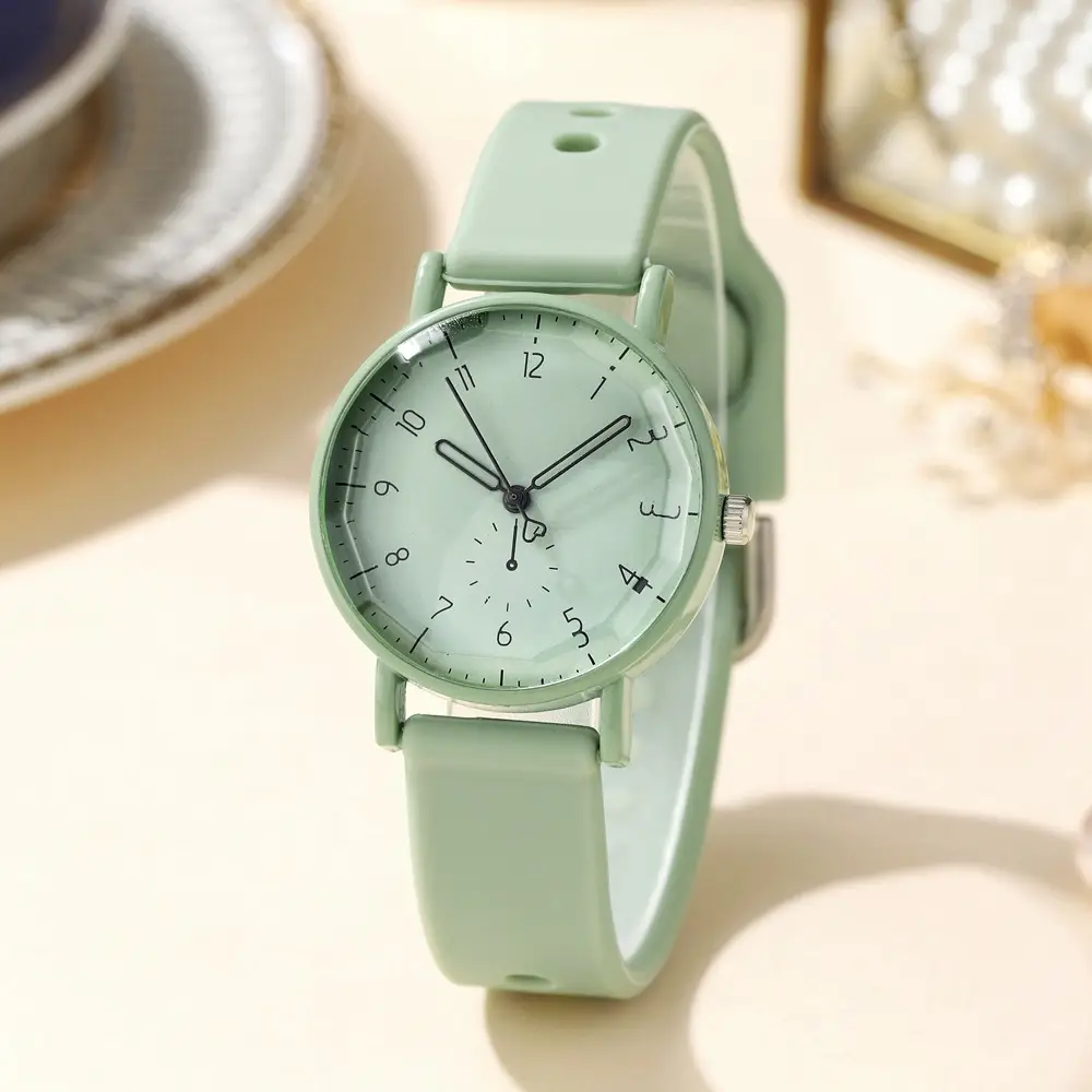 Pink Silicone Student Watch for Women