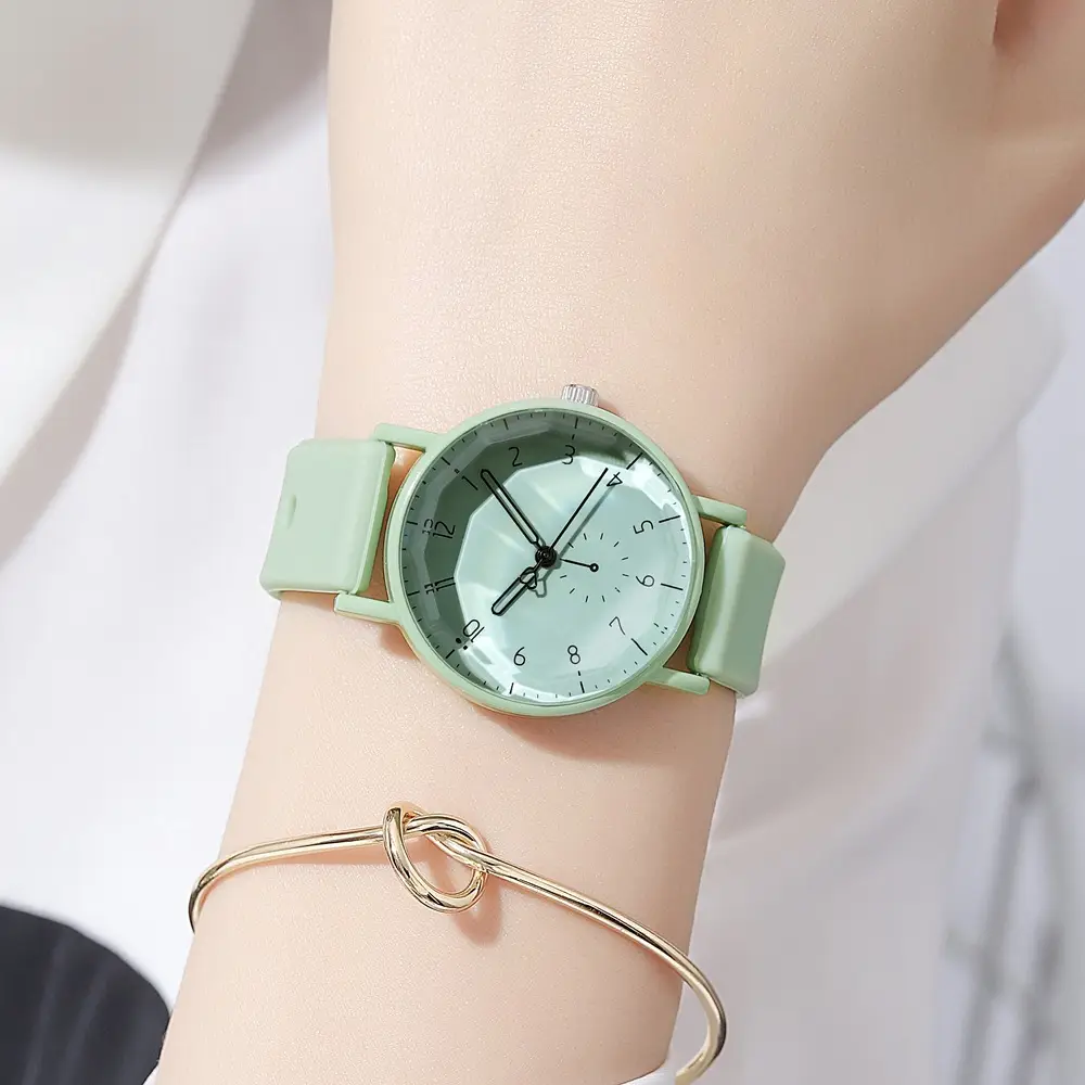 Pink Silicone Student Watch for Women
