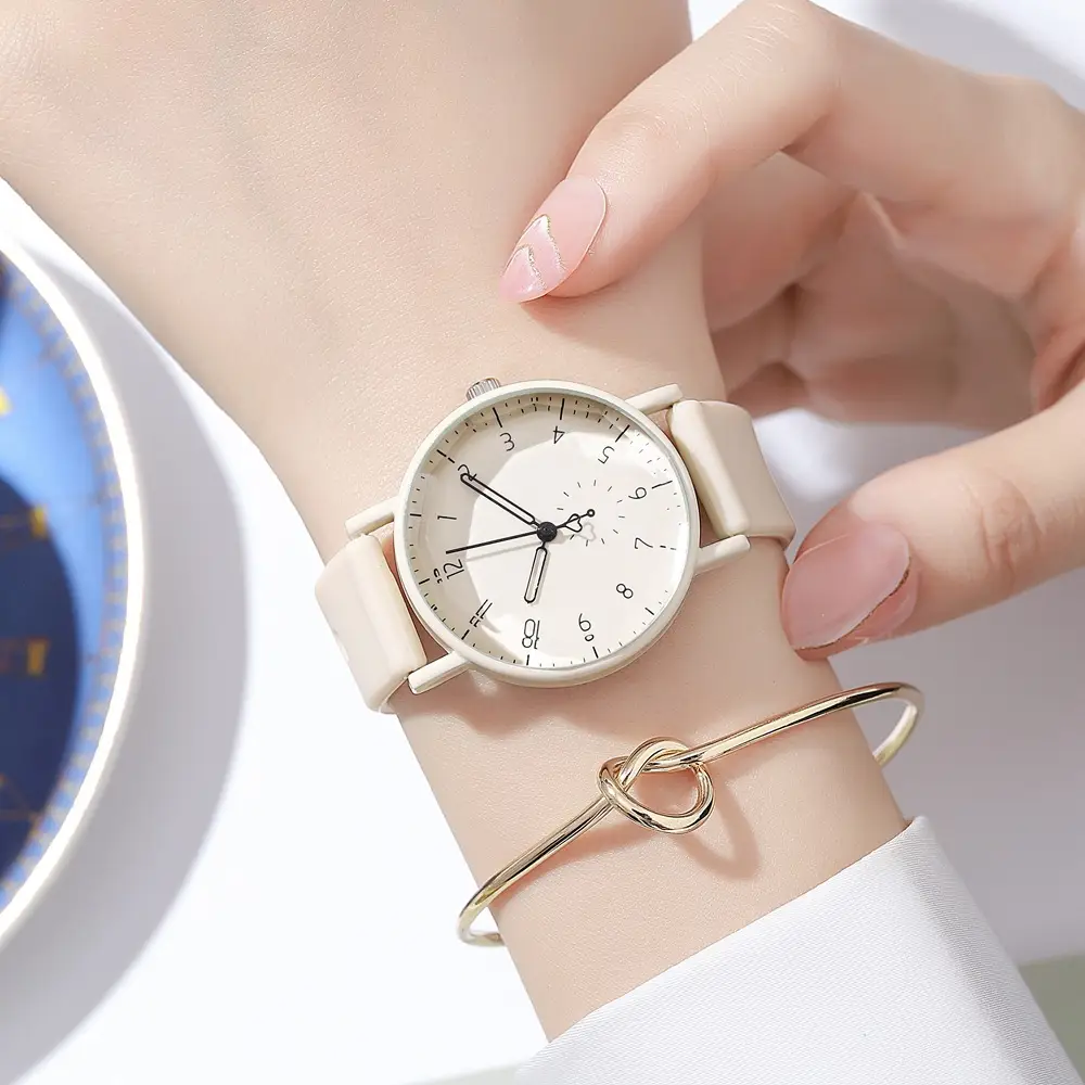 Pink Silicone Student Watch for Women — feature 19