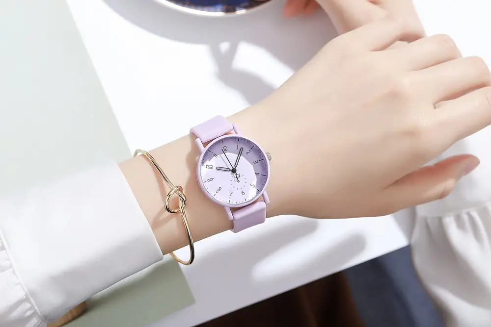 Pink Silicone Student Watch for Women — feature 5