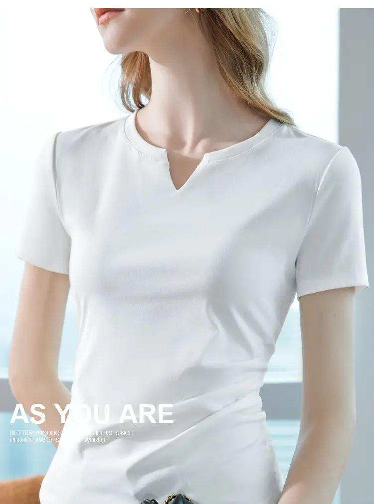 Women Red V Neck T-Shirt Summer 2025 — feature 23