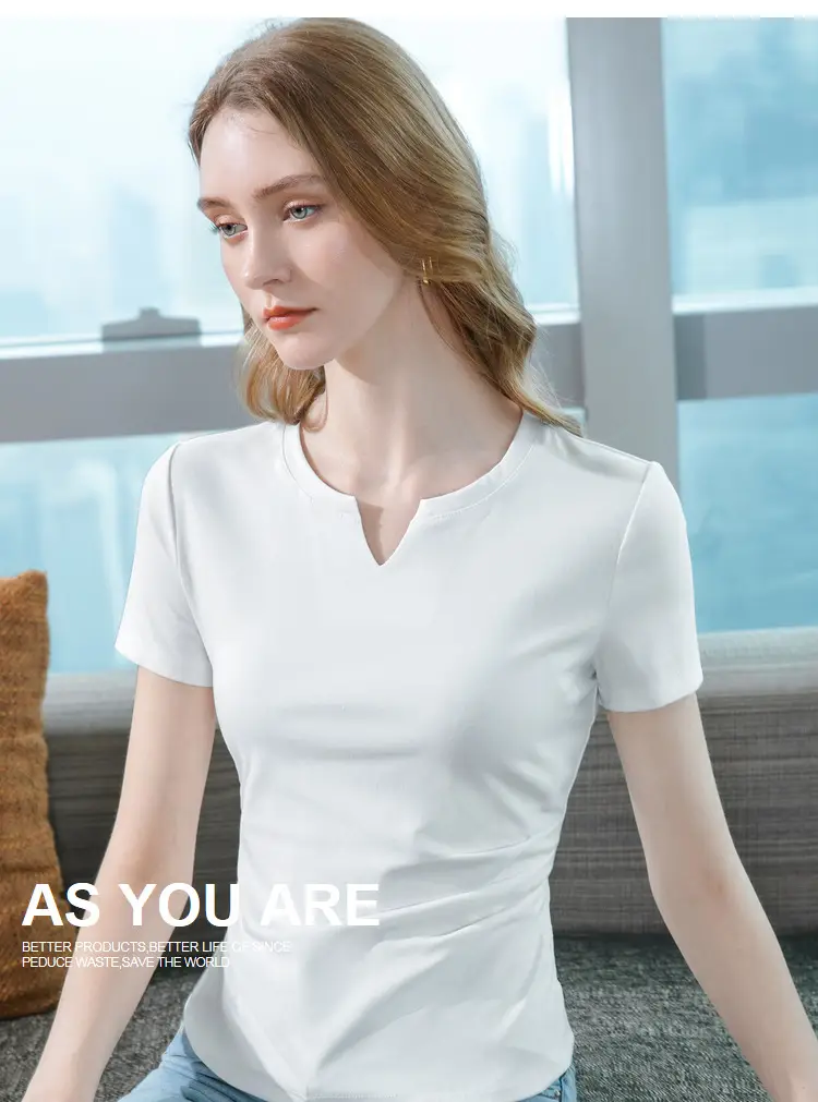 Women Red V Neck T-Shirt Summer 2025 — feature 25