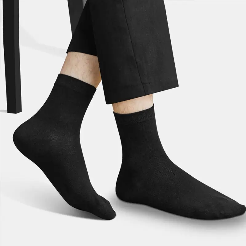 Socks Spring and Summer Men's Mid-Calf Socks Casual Simple Black and White Business Socks Casual Socks Sweat-Absorbent Thin Manufacturer Wholesale