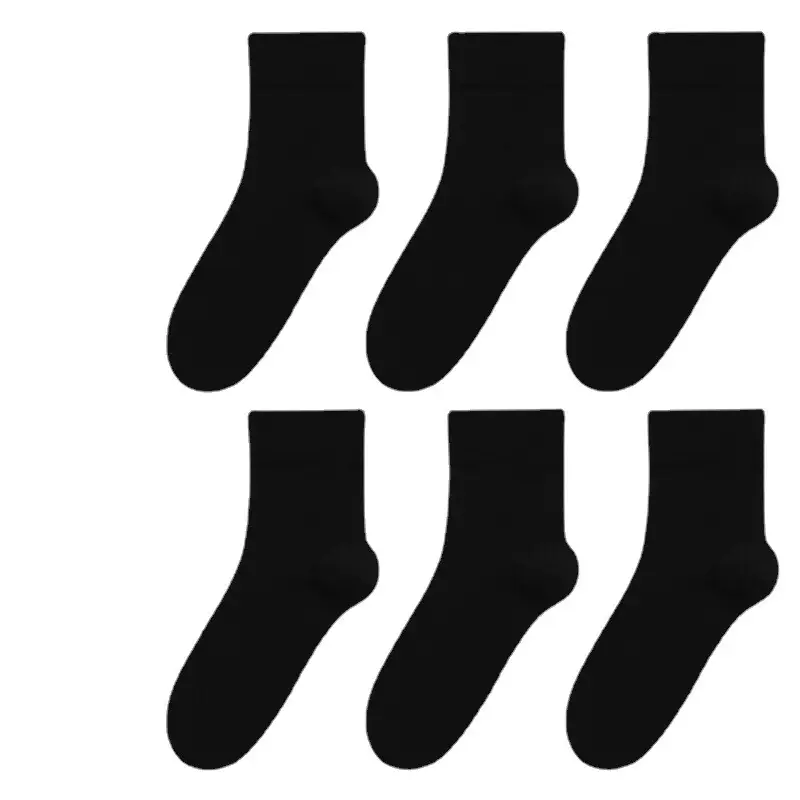 Socks Spring and Summer Men's Mid-Calf Socks Casual Simple Black and White Business Socks Casual Socks Sweat-Absorbent Thin Manufacturer Wholesale
