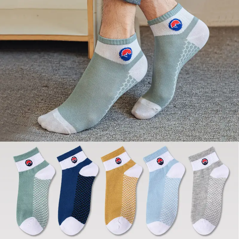 Socks Spring and Summer Men's Mid-Calf Socks Casual Simple Black and White Business Socks Casual Socks Sweat-Absorbent Thin Manufacturer Wholesale