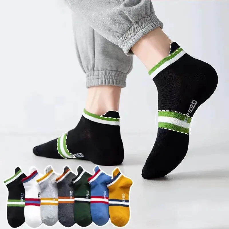 Socks Spring and Summer Men's Mid-Calf Socks Casual Simple Black and White Business Socks Casual Socks Sweat-Absorbent Thin Manufacturer Wholesale