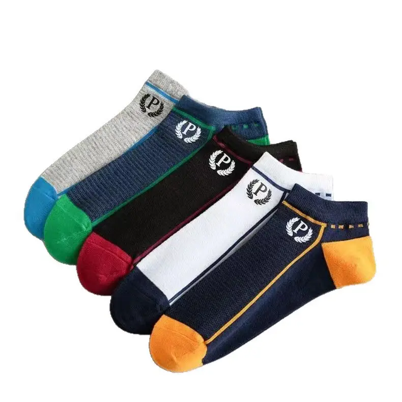 Socks Spring and Summer Men's Mid-Calf Socks Casual Simple Black and White Business Socks Casual Socks Sweat-Absorbent Thin Manufacturer Wholesale