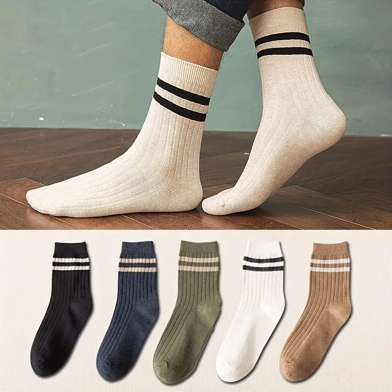 Socks Spring and Summer Men's Mid-Calf Socks Casual Simple Black and White Business Socks Casual Socks Sweat-Absorbent Thin Manufacturer Wholesale