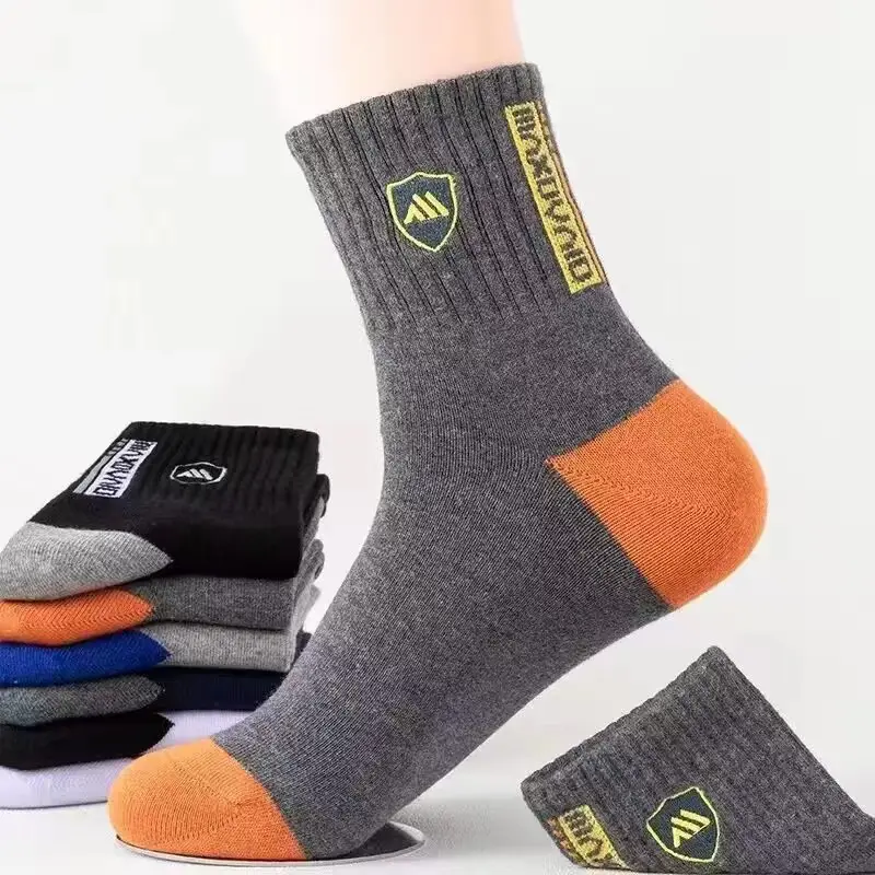 Socks Spring and Summer Men's Mid-Calf Socks Casual Simple Black and White Business Socks Casual Socks Sweat-Absorbent Thin Manufacturer Wholesale