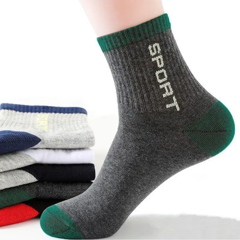 Socks Spring and Summer Men's Mid-Calf Socks Casual Simple Black and White Business Socks Casual Socks Sweat-Absorbent Thin Manufacturer Wholesale