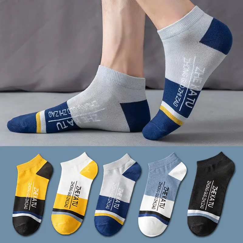 Socks Spring and Summer Men's Mid-Calf Socks Casual Simple Black and White Business Socks Casual Socks Sweat-Absorbent Thin Manufacturer Wholesale