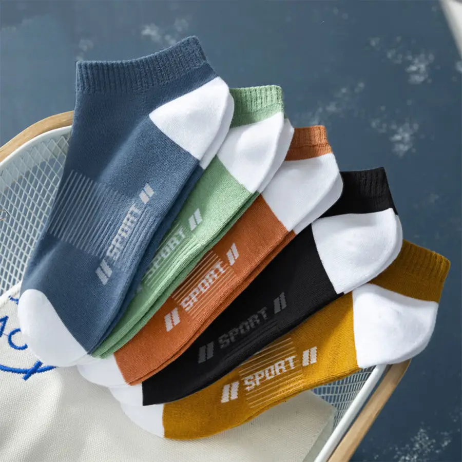 Socks Spring and Summer Men's Mid-Calf Socks Casual Simple Black and White Business Socks Casual Socks Sweat-Absorbent Thin Manufacturer Wholesale