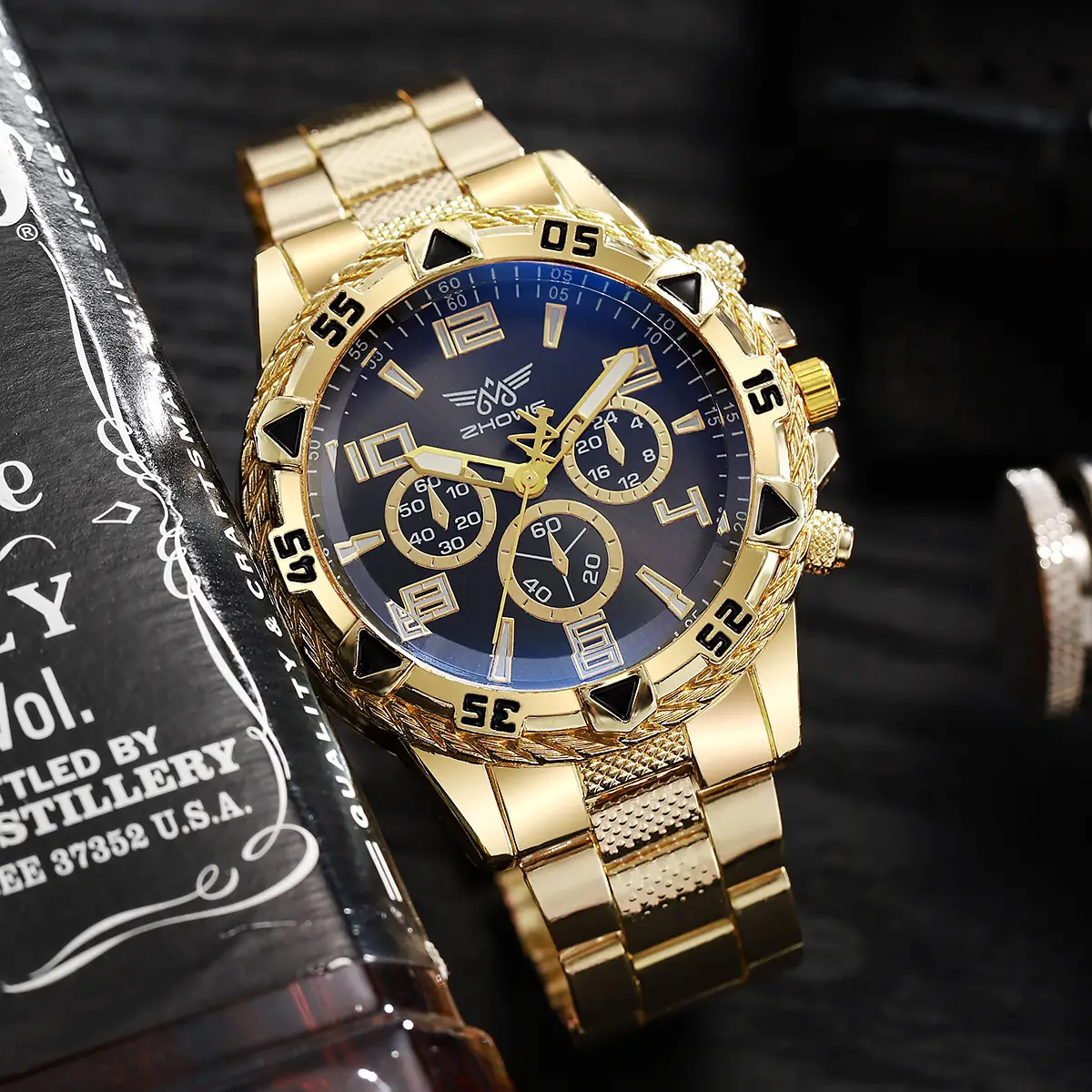 Gold 3-Eye Chronograph Watch for Men - Image 5