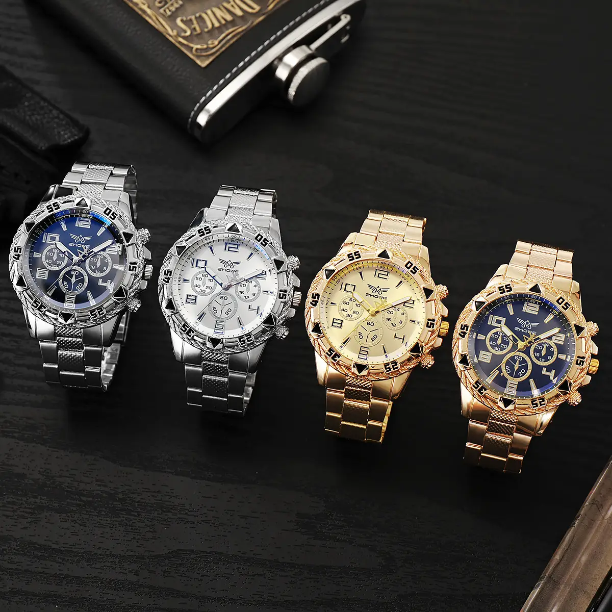 Gold 3-Eye Chronograph Watch for Men — feature 13