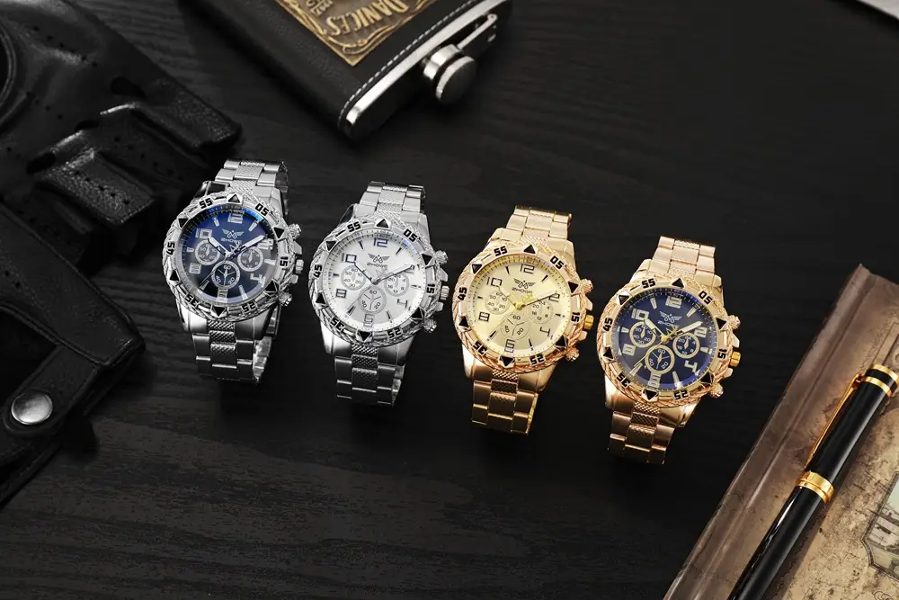 Gold 3-Eye Chronograph Watch for Men — feature 2