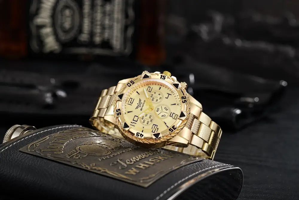 Gold 3-Eye Chronograph Watch for Men — feature 5