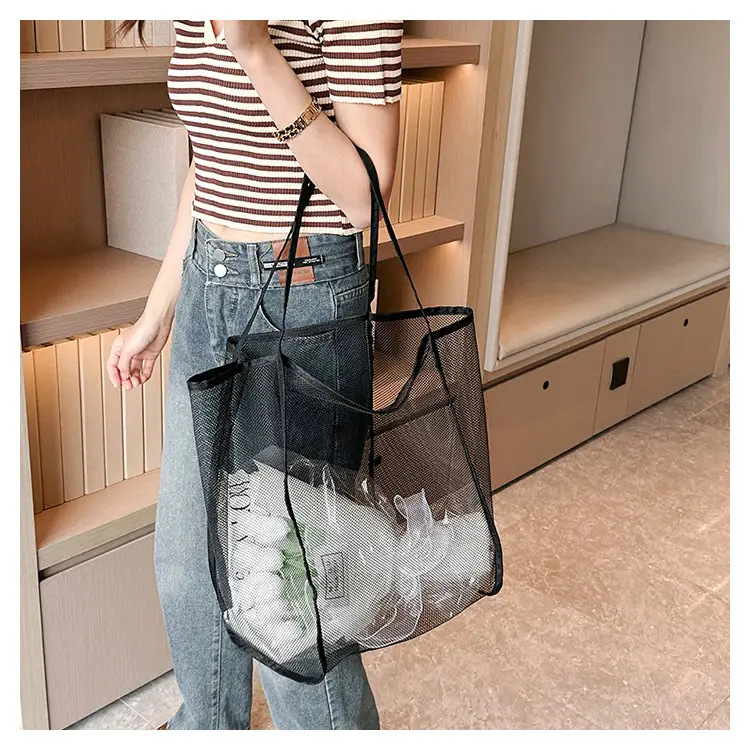 Mesh Shoulder Tote Bag 2023 Spring Summer New Western Style — feature 11