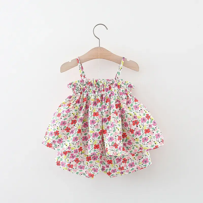 Girls Floral Baby Dress with Flower Belt - Image 3