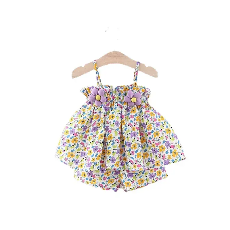 Girls Floral Baby Dress with Flower Belt - Image 5